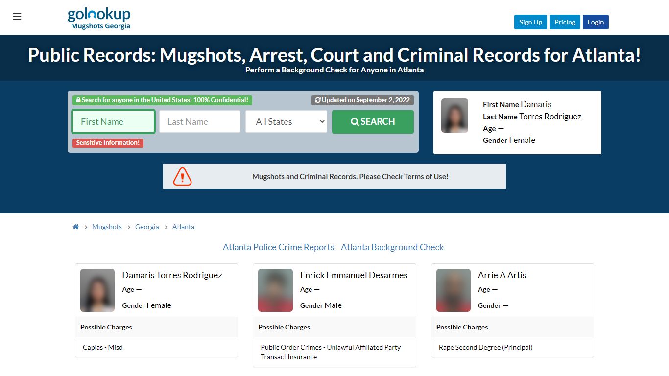 Mugshots Atlanta, Arrest Records Atlanta - GoLookUp